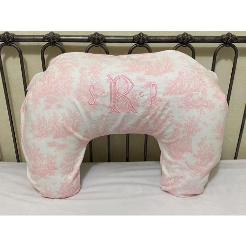 Nursing Pillow Cover, Baby Girl Pink Toile Nursing Pillow Cover, Breastfeeding Pillow Cover