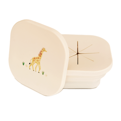 Silicone Collapsible Snack Bowl Safari Warm Cream – Austin Baby Collection