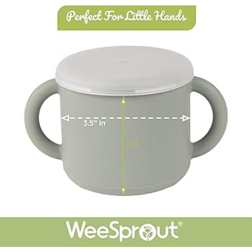 Amazon.com: WeeSprout Snack Containers, Food Grade Silicone Snack Cups, Spill-Proof Tops For Toddlers and Babies, Premium Hard Plastic Travel Lids, Dishwasher Safe Toddler and Baby Cups, : Baby