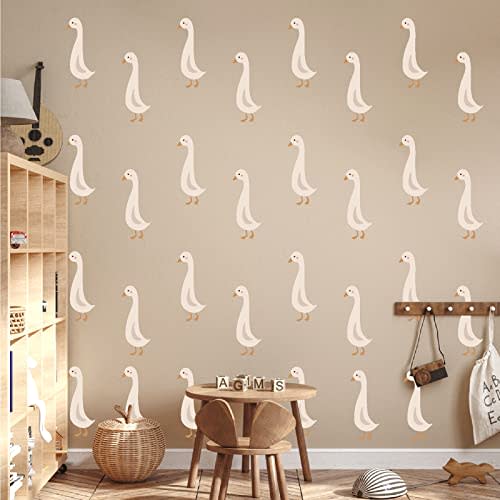 Cute Geese Wall Stickers Peel and Stick Goose Decals Funny Animal Stickers Duck Decals for Wall Removable Boho Neutral Stickers Small Duck Decal for Nursery Bedroom