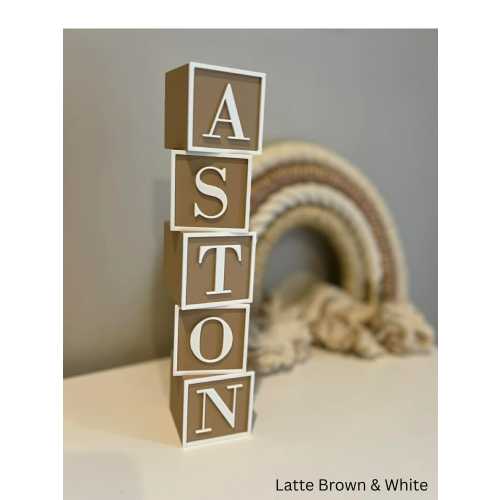 Custom 3D Printed Name Blocks – Nursery Decor, Baby Shower Gift