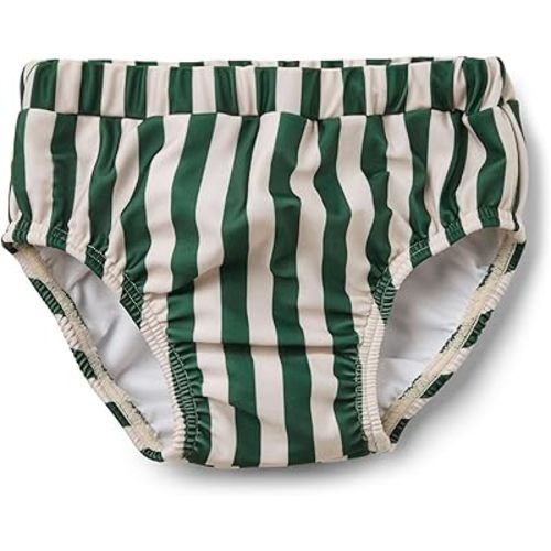 Infant Baby Boys Swim Diapers Washable Reusable Swimming Diaper Waterproof Swim Pant Green Striped Swimsuit 9-12 Month