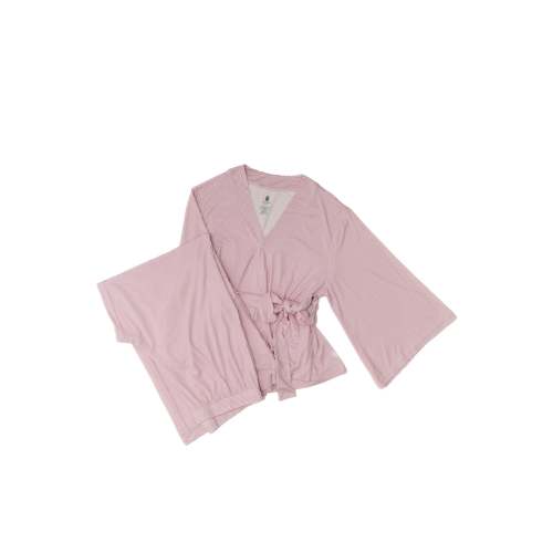 Pink Mini-Stripe Mom Kimono Pajamas