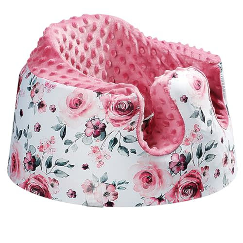 BOMOLOUR Seat Cover Compatible with Bumbo Seat and Nuby Seat, Baby Floor Seat Cover for Boys and Girls, Removable Breathable Seat Cover, New Designed, Anti-Slip, Cover Only, Red Flower