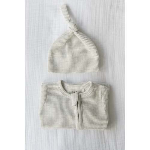 Organic Waffle Knit Footie With Bow Or Hat – Bella Berry Designs
