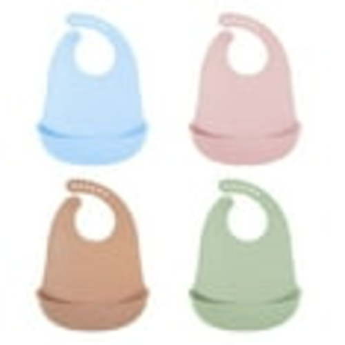 4Pcs Cute Silicone Baby Bibs for Babies & Toddlers Waterproof,Soft,BPA Free (10-72 Months,Unisex)