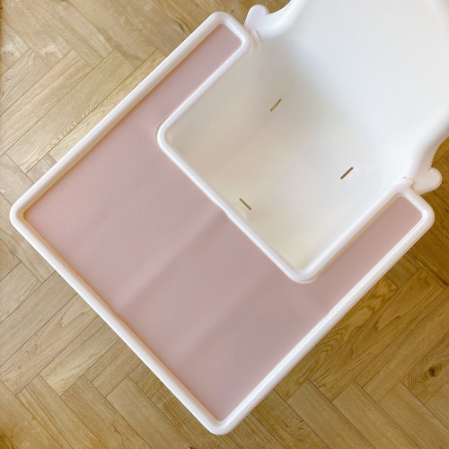 IKEA Highchair Tray Cover – Light Pink | Wipeable Silicone Antilop Placemat | Non-Slip Feeding Mat for BLW & Weaning