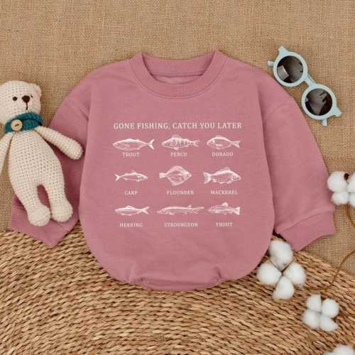 Gone Fishing, Catch You Later Romper, Fishing Buddy Bodysuit, Funny Fishing Outfit, Newborn Baby Clothing, Fishing Baby Clothes, Cute Fisher
