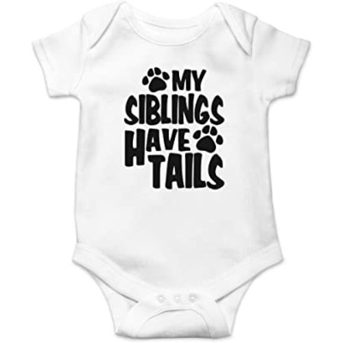 AW Fashions My Siblings Have Tails Cute Novelty Funny Infant One-piece Baby Bodysuit