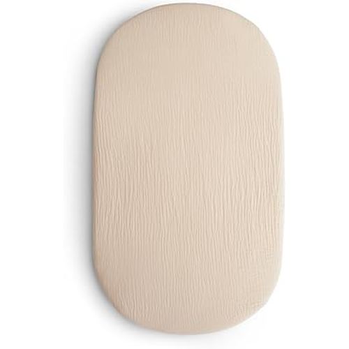 mushie Extra Soft Bassinet Muslin Crib Sheet | 30" x 16" (Fog)
