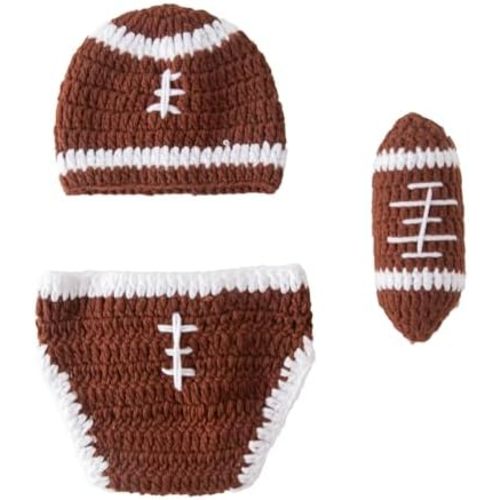 Jastore Baby Photography Props Football Cap Newborn Boy Girl Photo Shoot Outfits Crochet Costume Infant Knitted Hat Sets