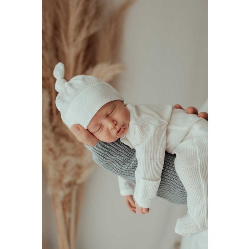 My First Outfit - Footie & Beanie Set | Powder White