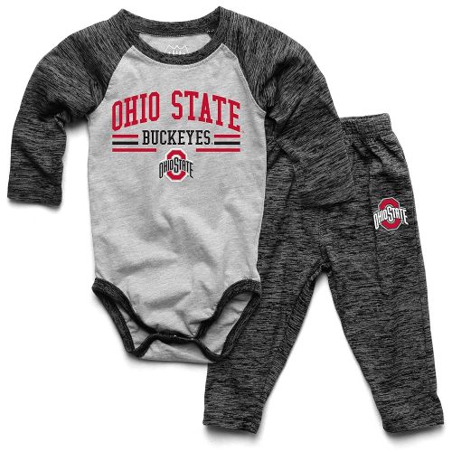 Wes and Willy Baby College Sports Fan Long Sleeve One Piece and Pant Set