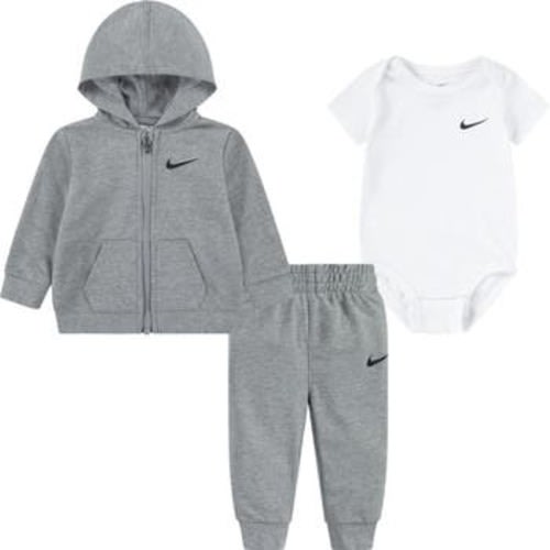 Zip Hoodie, Bodysuit & Joggers Set, 0-3M