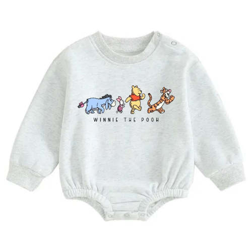Soft warm fleece Baby pooh Oversized Sweatshirt Romper