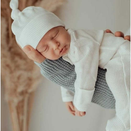 My First Outfit - Powder White - Onesie & Beanie Set