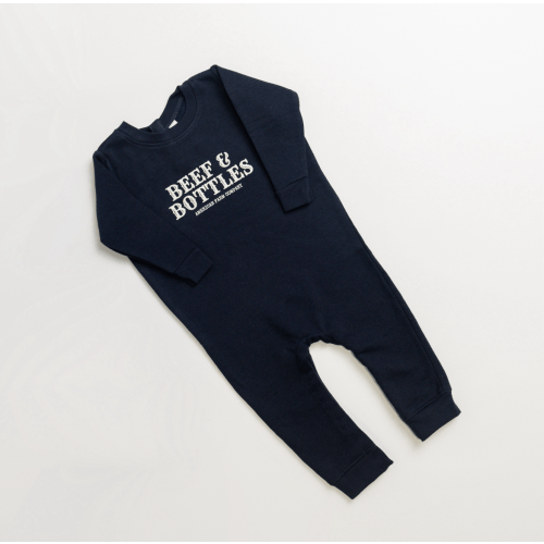 ‘Beef and Bottles’ Baby Fleece One Piece