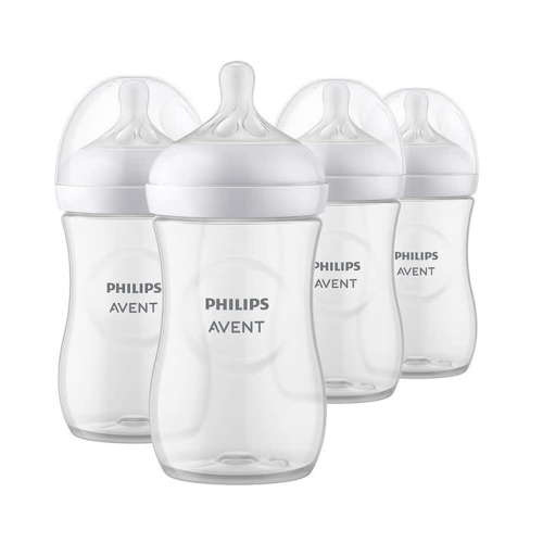 Philips Avent Natural Baby Bottle With Natural Response Nipple (9 oz bottles) 4 pack
