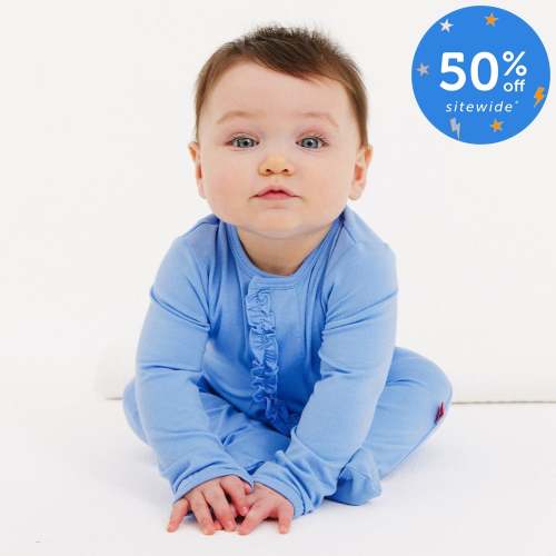 blue skies modal magnetic parent favorite footie with ruffles – Magnetic Me