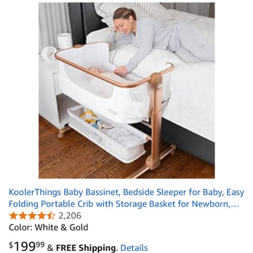 Amazon: Bedside crib