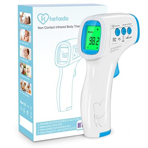 Thermometer for Adults Forehead, No Touch Thermometer for Adults, Forehead Thermometer, Instant Reading, Medical Grade, Good for Baby Food, Bath,Milk (Light Blue)