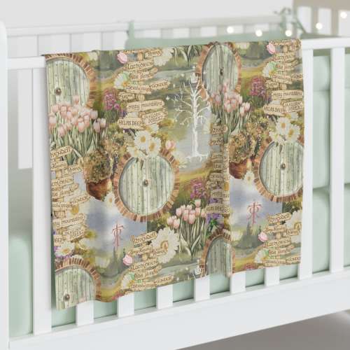 Spring in the Shire Baby Swaddle Blanket, Lord of the Rings Baby Blanket, Middle Earth Infant Wrap, Hobbit Baby Blanket, Hobbitcore Wrap