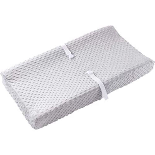 Baby Changing Pad Cover, Super Soft Plush Dot Diaper Changing Table Covers for Baby Girls and Boys, Ultra Comfortable, Safe for Babies, Fit 32"/34'' x 16" Pad (Gray)