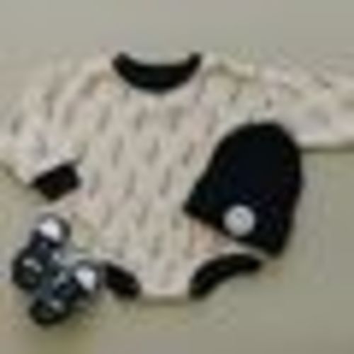Tan Lightning Bolt Romper - 3-6Month