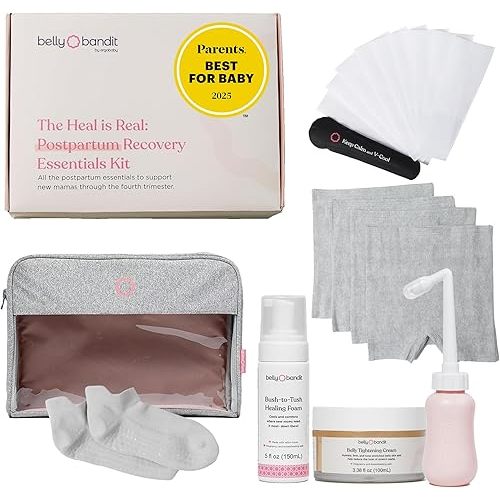 Belly Bandit Postpartum Essentials Kit for Mom – Complete Postpartum Care Set with Peri Bottle, Healing Foam, Hot & Cold Gel Pack, Recovery Underwear & More – Post Pregnancy Recovery Kit