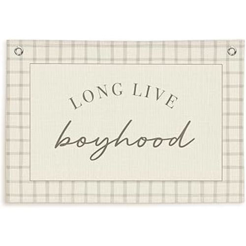 Amazon.com: Lacama Long Live Boyhood Banner, Boy Nursery Decor, Canvas Banner Wall Hanging Banner Flag Decor for Nursery Playroom Toddler Room, Boys Kids Room Decor 30x20 Inch : Home & Kitchen