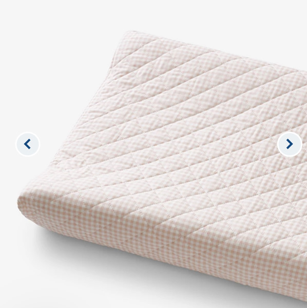 Ditsy Gingham Classic Cool Organic Cotton Percale Quilted Changing Pad Cover
