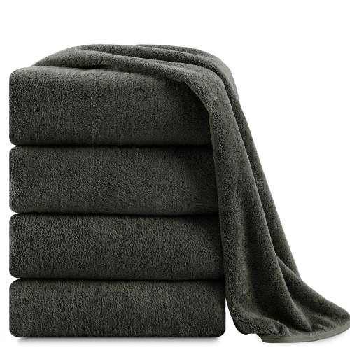 Jessy Home 4 Pack Oversized Bath Sheet Towels 700 GSM Ultra Soft Black Brown Bath Towel Set