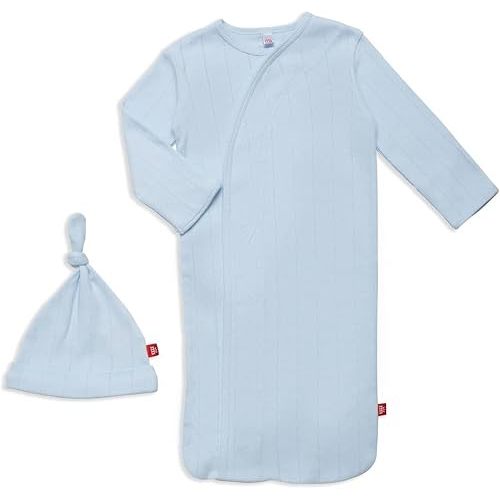 NB-3 Months Magnetic Me Organic Cotton Newborn Sleeper Gown & Hat Set | Super Soft Organic Cotton Fabric Sleep Sack