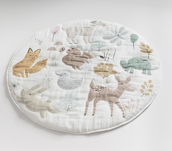 Pottery Barn Kids Dakota Woodland Muslin Travel Play Mat