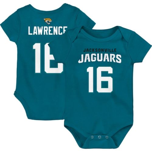 Trevor Lawrence Jacksonville Jaguars Newborn & Infant Mainliner Player Name & Number Bodysuit - Teal