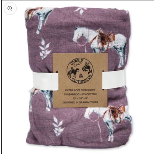 Mauve Ranch Horse Bamboo Muslin Crib Sheet – Cowkid Clothing Company