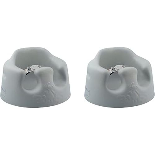 Bumbo 2-Pack Baby Floor Seat, Soft and Supportive Booster Chair with 3-Point Harness, Gray