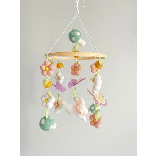 Fairy baby girl mobile, Fairy crib mobile, Fabulous felt mobile, Fabulous nursery mobile, Fairy nursery decoration, Fairy crib decoration