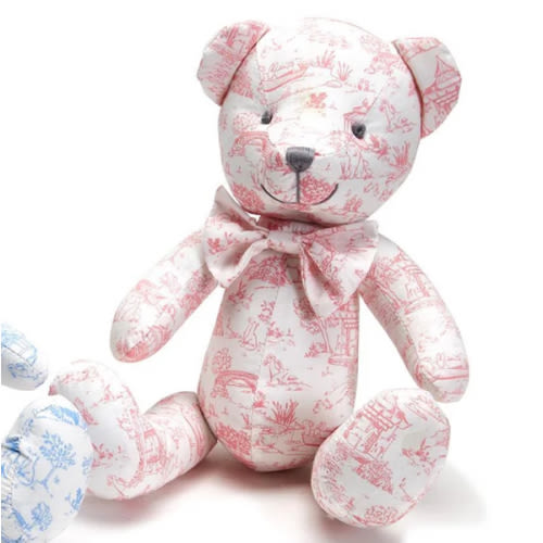 Toile Pattern Stuffed Teddy Bear