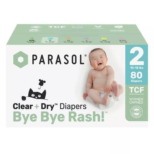 Parasol Chlorine-Free Diapers with RashShield Protection - Size 2 - 88ct