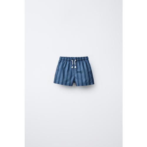1-6 YEARS/ STRIPED SWIM SHORTS - Blue | ZARA United States