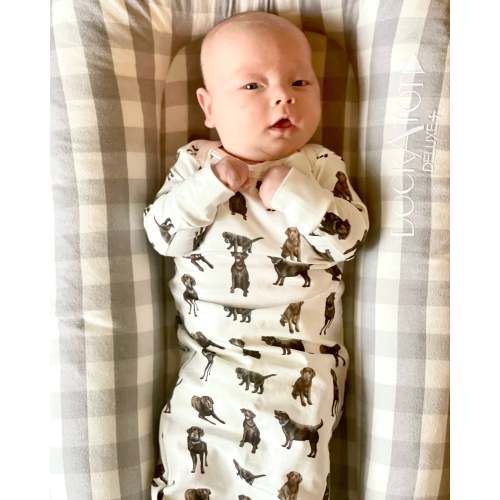 Chocolate Labs - Newborn Gown + Hat