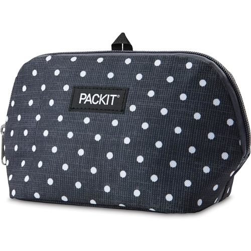 PackIt Freezable Snack Bag, Built with EcoFreeze Technology, Foldable, Reusable, Zip Closure Locks in Cool Dry Air, Perfect for Babies, Kids, Adults of all Ages, and Fresh Snacks On the Go - Polka Dots