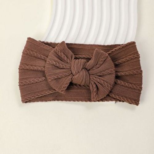 MyKids-USA Soft Elastic Nylon Children's Butterfly Bow New Color Embroidered Baby Headband Coffee Average Size (0-8Y)