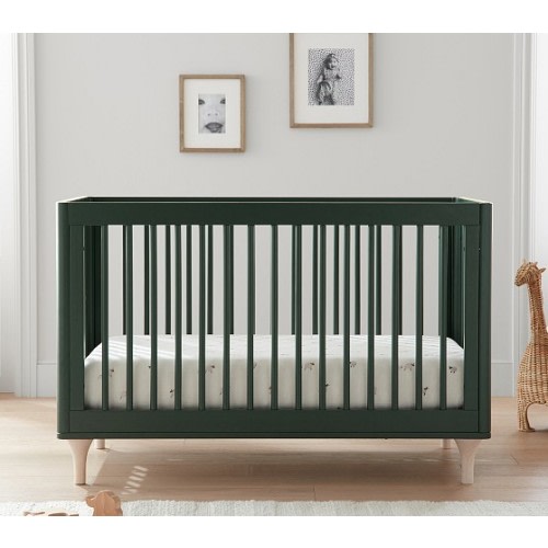 Babyletto Lolly 3-in-1 Convertible Crib - Forest Green/ Washed Natural