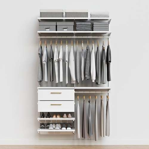 Decor Plus by Elfa 4' Closet with Solid Drawers