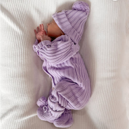 Little B's Chunky Rib Baby Jumpsuit - Violet