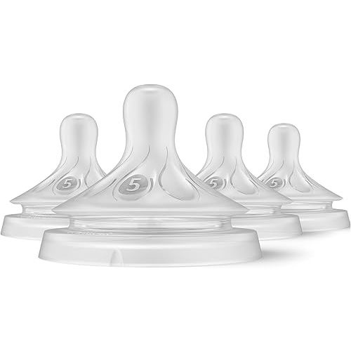 Philips Avent Natural Response Nipples, Extra Fast Flow (Flow 5), 4-Pack, SCY965/04