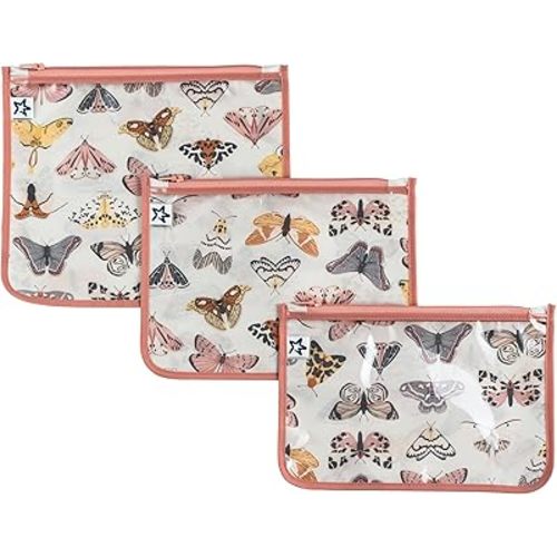 Tiny Twinkle Diaper Bag Organizing Pouches|3 Pack Mess-Proof Clear Front Travel Organizer Bags&TSA Approved Toiletry Bag Set for Baby and Mom Essentials