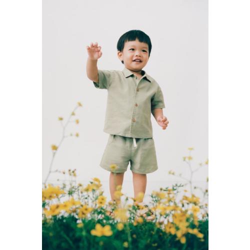 SHIRT WITH LINEN AND COTTON - Khaki | ZARA United States
